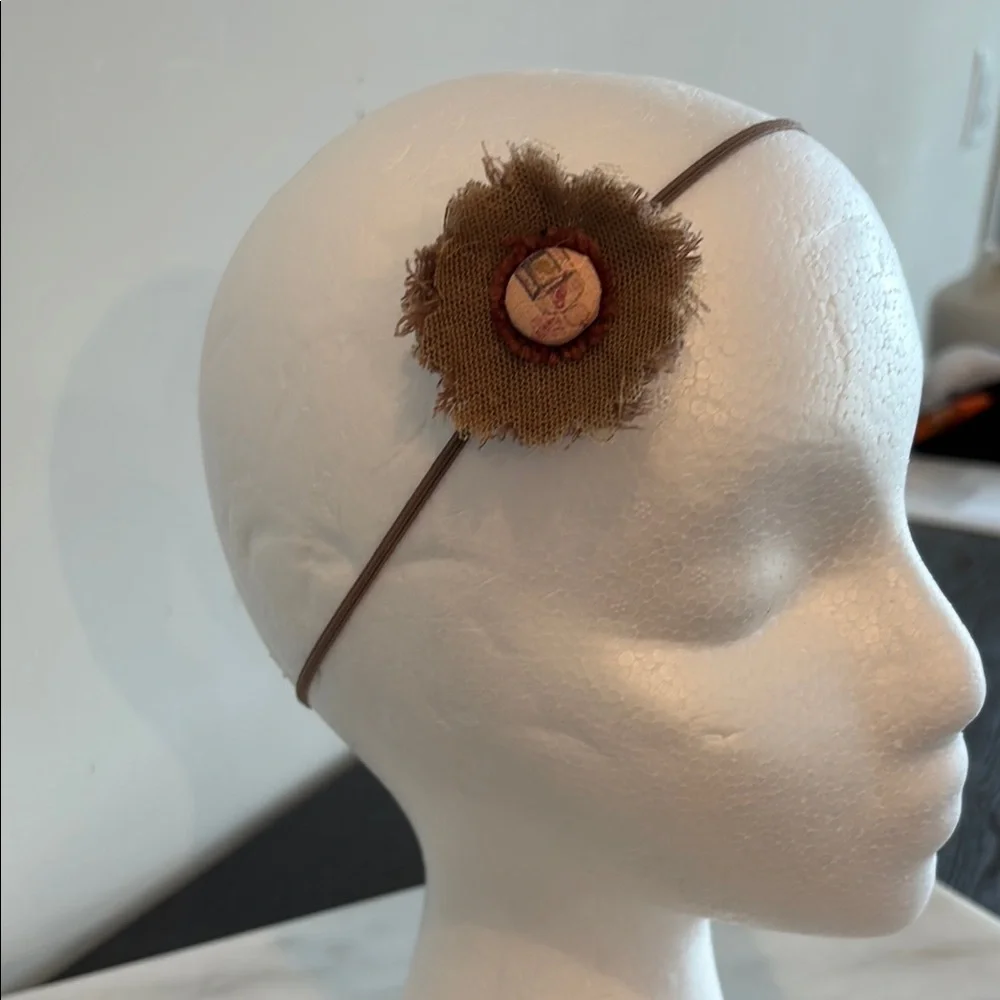Rustic Cream and Brown Floral Hair Accessories